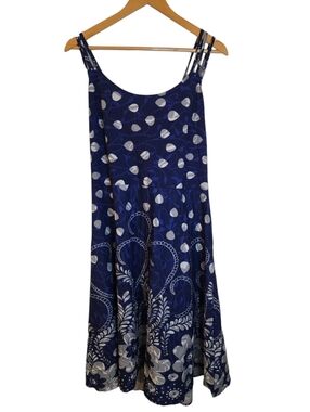 NWT Rosegal Blue Boho Sundress XL Flowy Spaghetti Strap Summer Dress